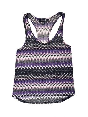 FOREVER 21 Purple Chevron Racerback Tank Top